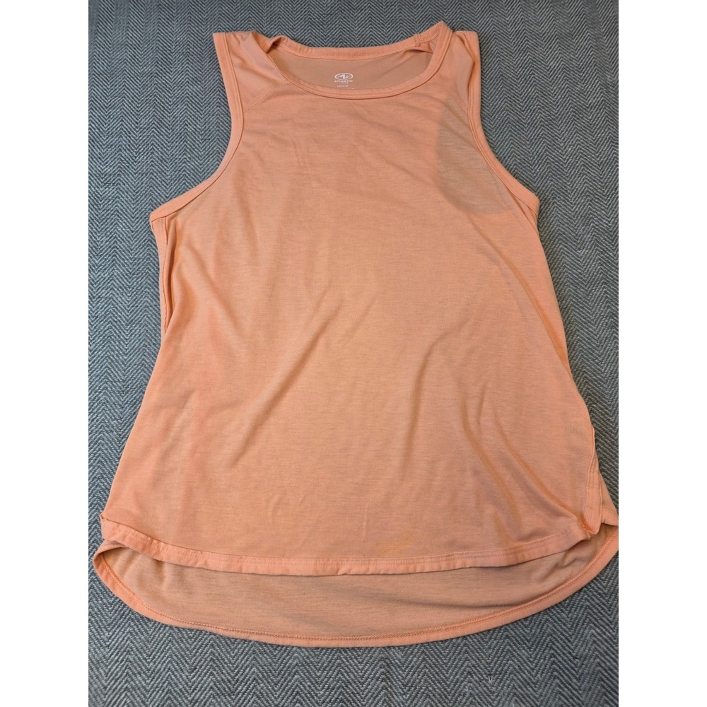Athletic Works Tank Top Women's Large Orange Hi Low Hem Sleeveless Scoop Neck